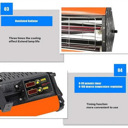 1200W Shortwave Infrared Paint curing Lamp Spray Painting Solary Baking Dryer.