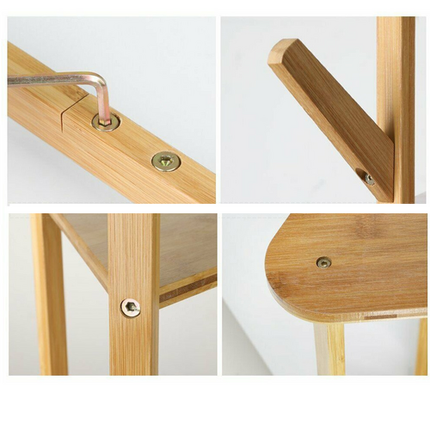 Clothes Garment Coat Rack Stand Bamboo Hanger Bag Hat Hook Holder Tree Shelf AU.