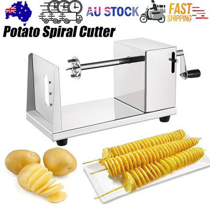 Potato Twister Tornado Slicer Cutter Stainless Steel Vegetable Spiral Machine.