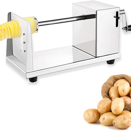 Potato Twister Tornado Slicer Cutter Stainless Steel Vegetable Spiral Machine.