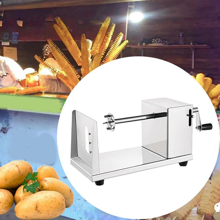 Potato Twister Tornado Slicer Cutter Stainless Steel Vegetable Spiral Machine.
