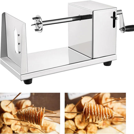 Potato Twister Tornado Slicer Cutter Stainless Steel Vegetable Spiral Machine.