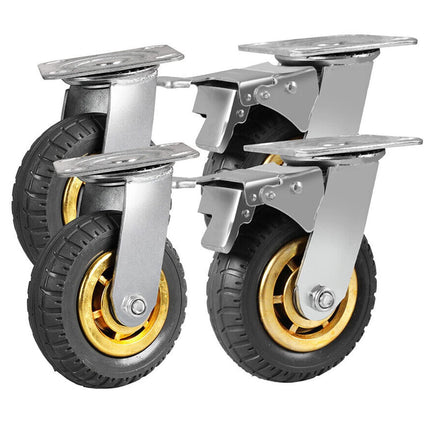 4X 6" / 150mm Heavy Duty Swivel Caster Wheels Castor 1000KG Load,2 with Brakes.