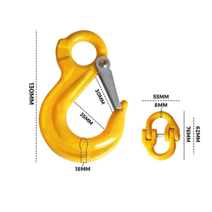 8/10mm Hammerlock +Eye Sling Hook Safety Chain Caravan Trailer connecting Extend.