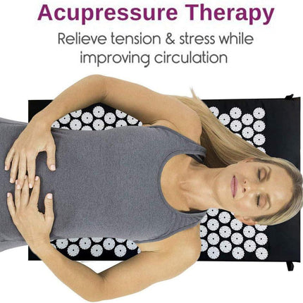 Black Massage Acupressure Mat Yoga Sit Lying Mats Pain Stress Soreness Relax AU NEW.