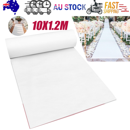 10X1.2M White Carpet Aisle Runner Wedding Party Event Decoration Mats Rugs.
