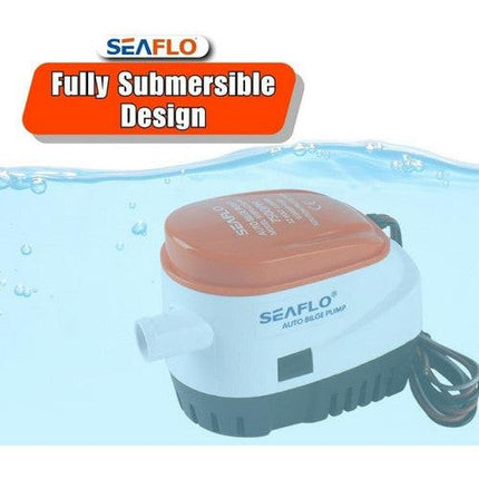 SEAFLO 12V 1100GPH Automatic Bilge Pump Marine Boat Auto Submersible Pump.