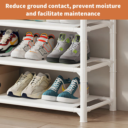 Shoe Rack Storage Cabinet Coat Hat Stand Metal Shelves 12 Pairs White 60CM.