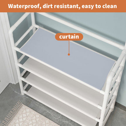 Shoe Rack Storage Cabinet Coat Hat Stand Metal Shelves 12 Pairs White 60CM.
