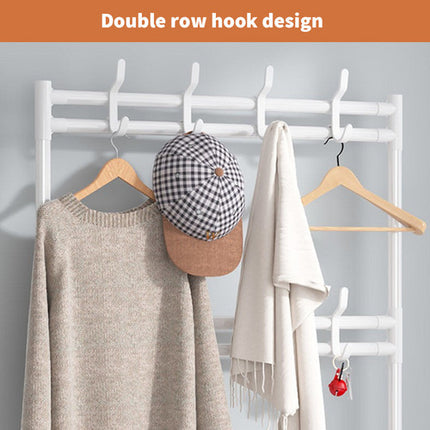 Shoe Rack Storage Cabinet Coat Hat Stand Metal Shelves 12 Pairs White 60CM.