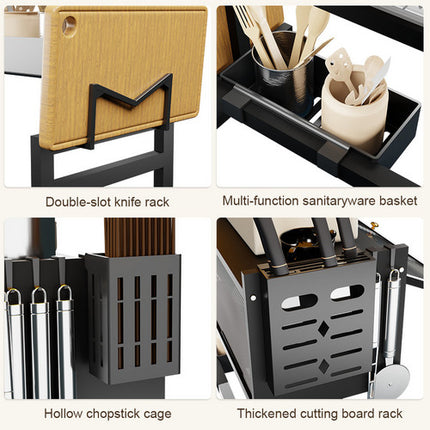 85CM Over The Sink Dish Drying Rack Carbon Steel Space Saving Above for Kitchen.
