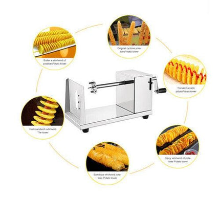 Vegetable Spiral Cutter Potato Twister Tornado Slicer Machine Stainless Steel.