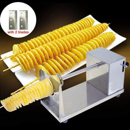 Vegetable Spiral Cutter Potato Twister Tornado Slicer Machine Stainless Steel.
