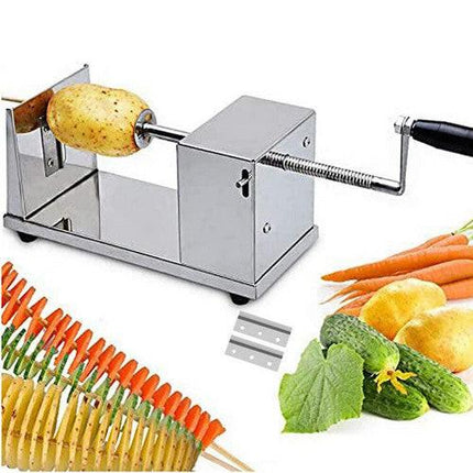 Vegetable Spiral Cutter Potato Twister Tornado Slicer Machine Stainless Steel.