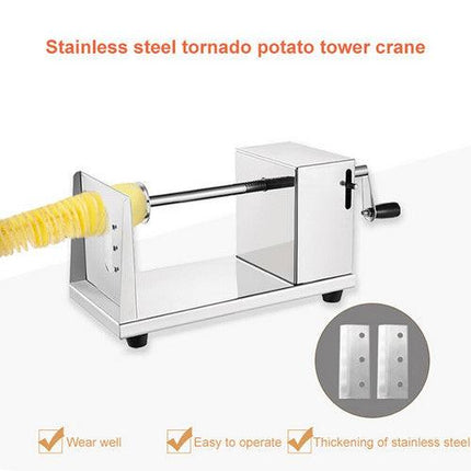 Vegetable Spiral Cutter Potato Twister Tornado Slicer Machine Stainless Steel.