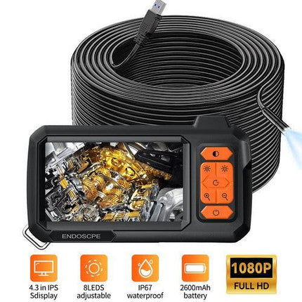 15M 8mm Lens Industrial Endoscope 1080P Digital Borescope Inspection Camera LED Lamp.