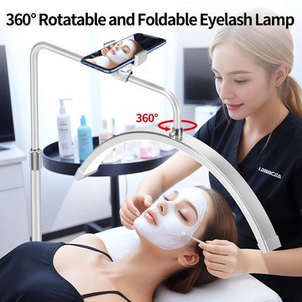 White Half Moon Floor Fill Lamp for Salon Tattoo Eyelash Makeup Beauty LED Lash Light.