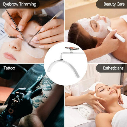 White Half Moon Floor Fill Lamp for Salon Tattoo Eyelash Makeup Beauty LED Lash Light.