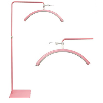 Pink Half Moon Floor Fill Lamp for Salon Tattoo Eyelash Makeup Beauty LED Lash Light.