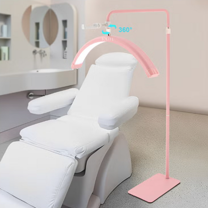 Pink Half Moon Floor Fill Lamp for Salon Tattoo Eyelash Makeup Beauty LED Lash Light.