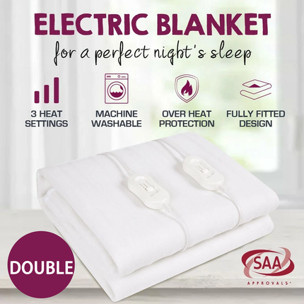 Fully Fitted Washable Non Woven Electric Blanket Heated Pad double.