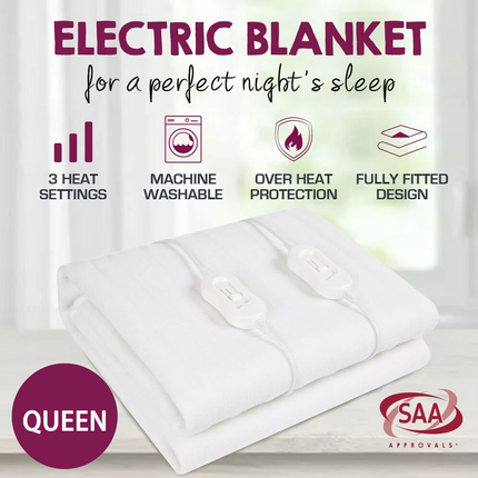 Fully Fitted Washable Non Woven Electric Blanket Heated Pad queen.