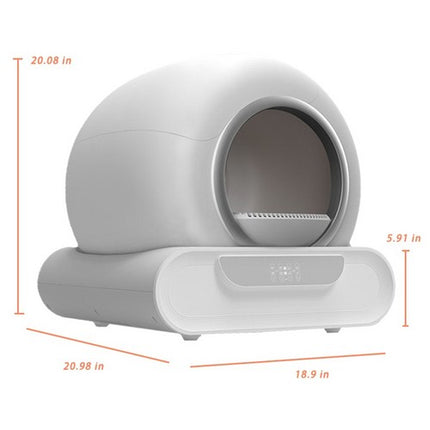 65L Remote Control Automatic Self Cleaning Cat Litter Box Smart App Easy-Clean.