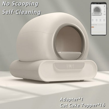65L Remote Control Automatic Self Cleaning Cat Litter Box Smart App Easy-Clean.