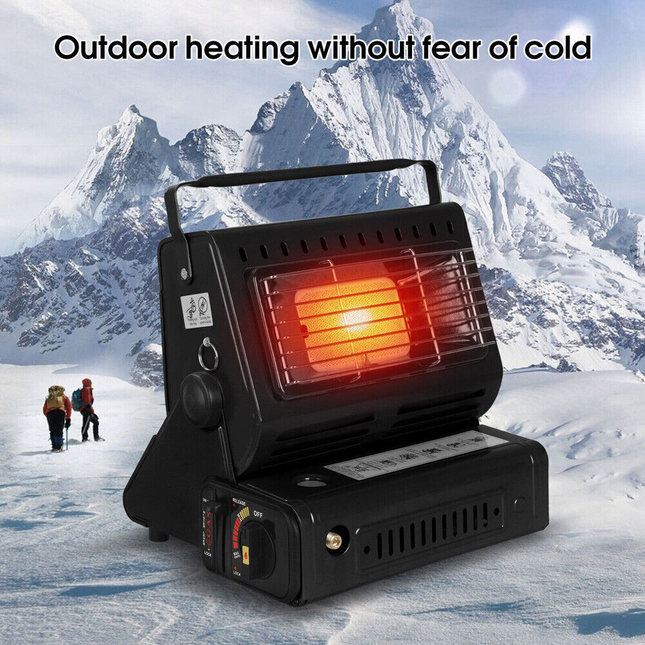 Portable Camping Gas Heater Outdoor Heating Stove Gas Baking Hunting Warmer AU black.