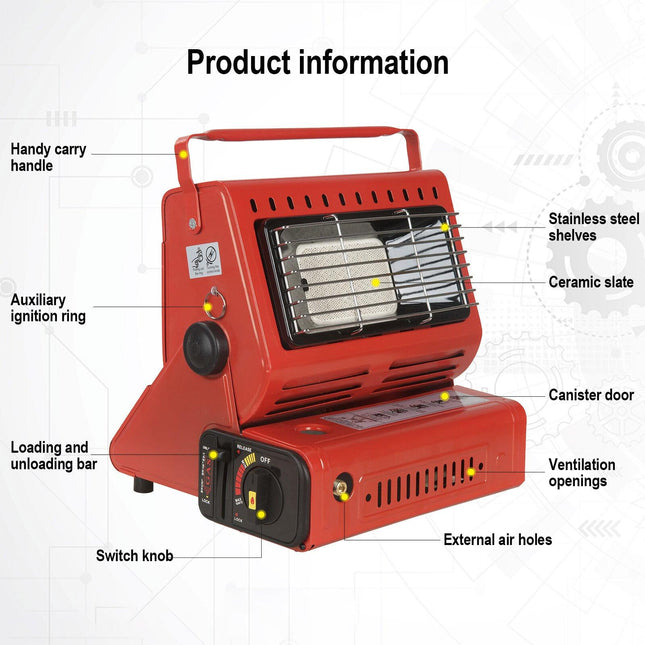 Portable Camping Gas Heater Outdoor Heating Stove Gas Baking Hunting Warmer AU RED.