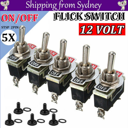 5x Toggle Switch 12V ON OFF Car Flick Dash Light Marine 12 Volt Switches Boat.