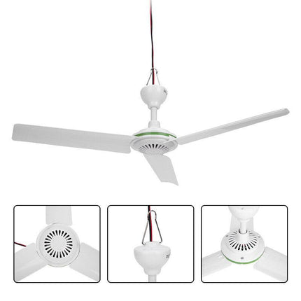 12V Ceiling Fan Portable Solar Power 3 Blade 0.7AMP Caravan Camping Outdoor.