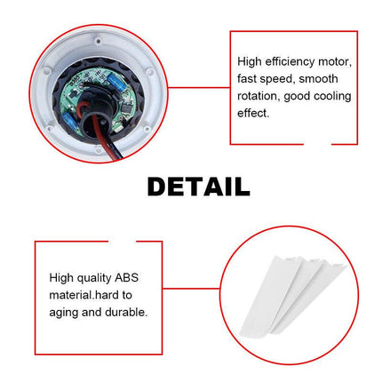 12V Ceiling Fan Portable Solar Power 3 Blade 0.7AMP Caravan Camping Outdoor.