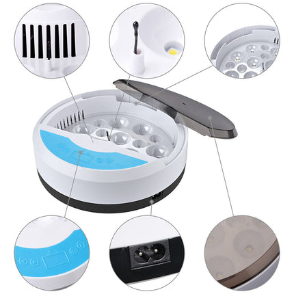 9 Egg Incubator Semi-Automatic Digital Temperature Chicken Duck Eggs Poultry.
