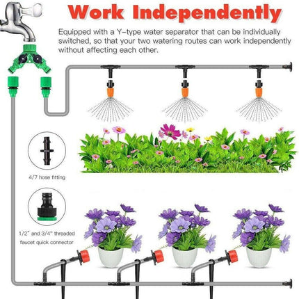 201X 50M Hose Garden Irrigation System Greenhouse Plant Watering DIY Micro Drip.