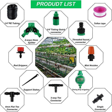 201X 50M Hose Garden Irrigation System Greenhouse Plant Watering DIY Micro Drip.