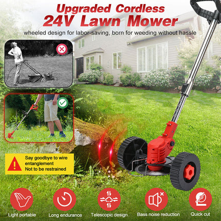 Whipper Snipper Mower Cordless Grass Trimmer Lawn Cutter Battery Brushcutter.