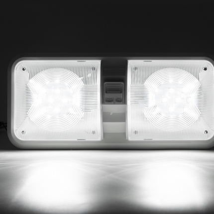 12V RV Interior LED Ceiling Light Boat Camper Caravan Trailer Double Dome Light.