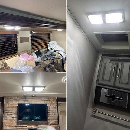 12V RV Interior LED Ceiling Light Boat Camper Caravan Trailer Double Dome Light.