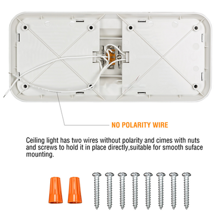 2pcs 12V RV Interior LED Ceiling Light Boat Camper Caravan Trailer Double Dome Light.