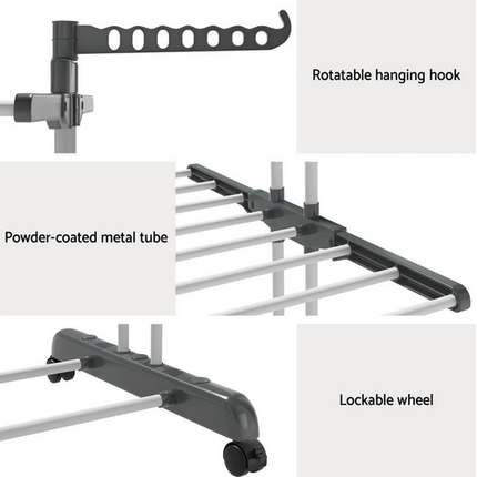 4 Tiers Clothes Airer Drying Rack Coat Garment Stand Hanger Laundry Foldable.