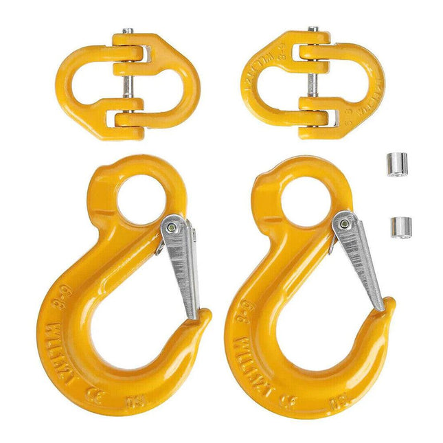 2X 8mm Hammerlock+ Eye Sling Hook Safety Chain Caravan Trailer connecting Extend.