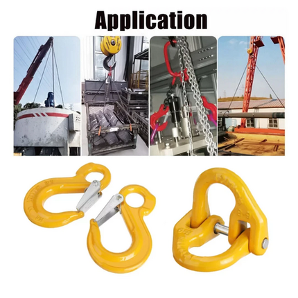 2X 8mm Hammerlock+ Eye Sling Hook Safety Chain Caravan Trailer connecting Extend.