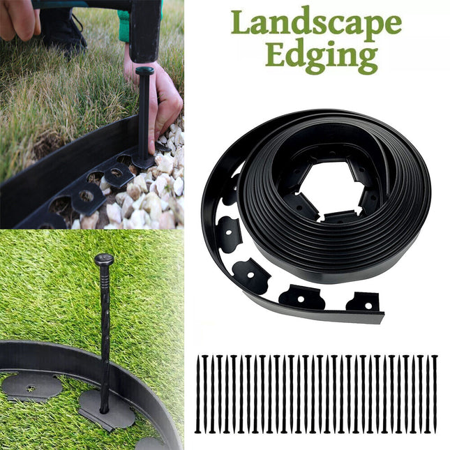 10M Fence Landscape Garden Lawn Edging Border Flexible Plant Grass Barrier.