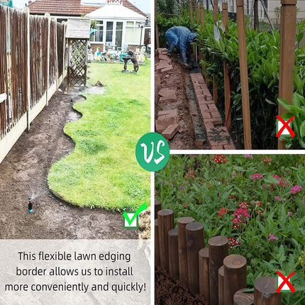 10M Fence Landscape Garden Lawn Edging Border Flexible Plant Grass Barrier.