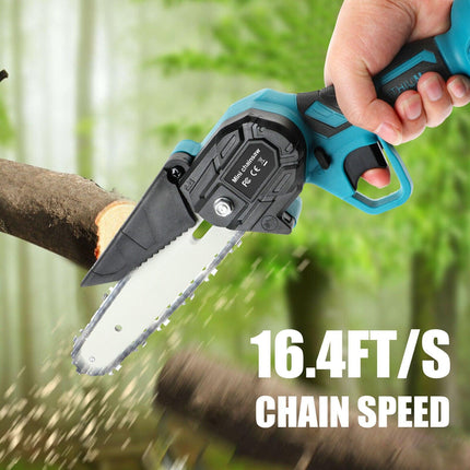 6" Mini Cordless Electric Chainsaw 2X Battery-Powered Wood Cutter Rechargeable.