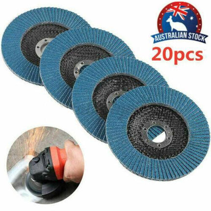20 PCS 40 Grit Grinding Wheel 5'' 125MM Angle Grinder Flap Sanding Disc AU.