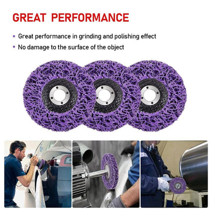 10 x 125mm x 22mm POLY STRIP DISC WHEEL PAINT RUST REMOVAL CLEAN GRINDER.