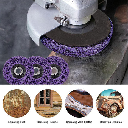 10 x 125mm x 22mm POLY STRIP DISC WHEEL PAINT RUST REMOVAL CLEAN GRINDER.