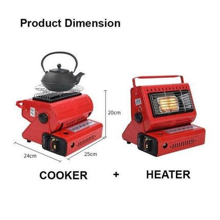 Portable Butane Gas Heater Camping Camp Tent Outdoor Hiking Camper Survival Red.
